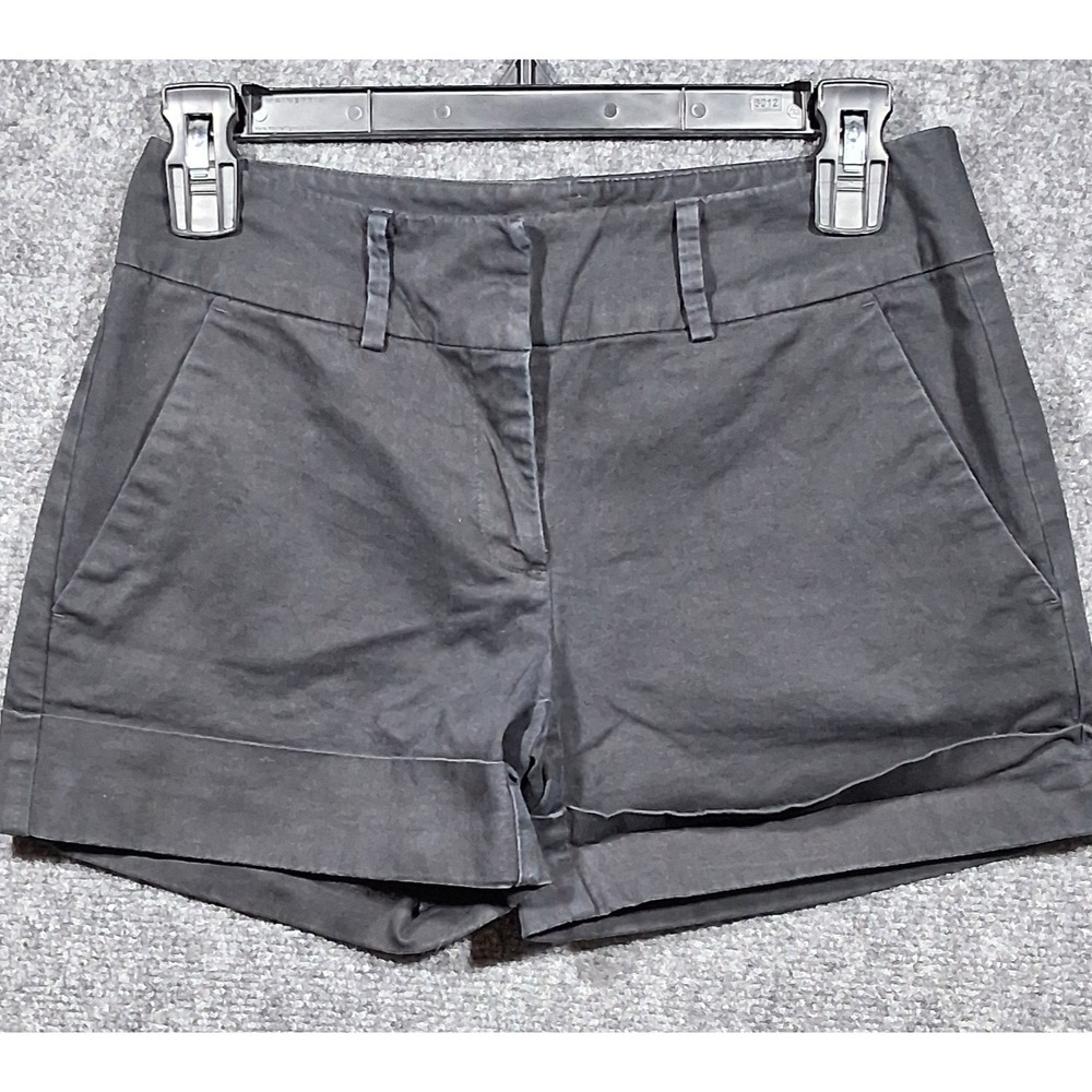 New York & Company 7th Avenue Black Cuffed Suiting Shorts Size 0 Stretch Cotton